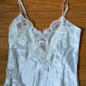 RARE vintage Victoria’s Secret gold tag 90s slip dress white with lace details